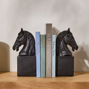 Black Horse Head Bookends