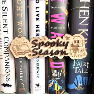 Bookshelf Library Sign Spooky Season