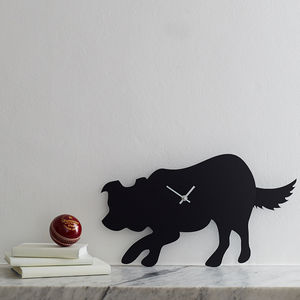 Border Collie Clock With Wagging Tail