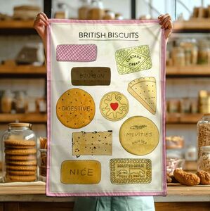 British Biscuit Tea Towel