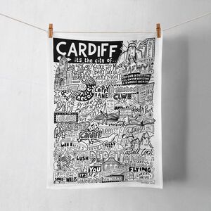 Cardiff Landmarks Tea Towel