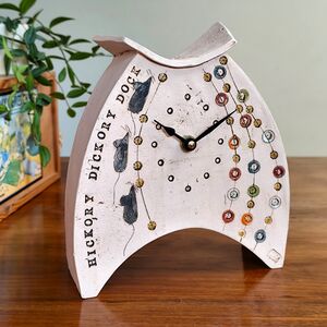 Ceramic 'Hickory Dickory Dock' Clock And Three Mice