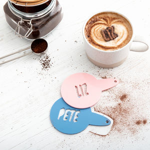 Comic Style Coffee Coco Stencil Duster Set Of Two