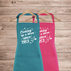 Cooking Up A Storm 21/ 30/40/50/60/70 Birthday Apron