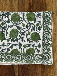 Dining Napkins, Indian Block Print, 18 Inches