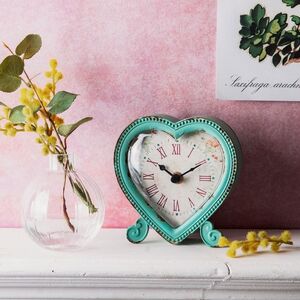 Duck Egg Blue Heart Shaped Clock