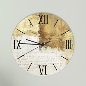 Gold Abstract Kitchen Clock With Numerical Numbering, Modern Wall Decor For Home Or Gift