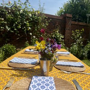 Golden Yellow And Red Provencal Tablecloth Roussillion