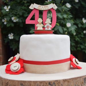 Personalised 40th Anniversary Cake Topper