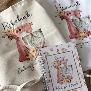 Personalised Apron, Watercolor Pink Baking Gift