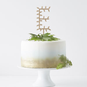 Personalised Botanical Letter Cake Topper