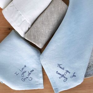 Personalised Hand Writing Linen Napkin Gift