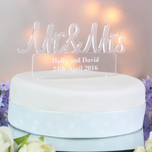 Personalised Mr And Mrs Cake Topper