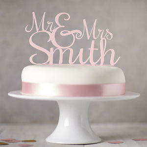 Personalised 'Mr And Mrs' Wedding Cake Topper