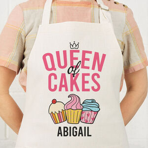 Personalised Queen Of Cakes Apron – Baking Gift For Her