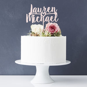 Romantic Personalised Couples Cake Topper