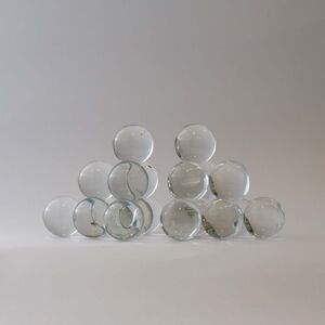 Set Of Two Clear Crystal Sphere Bookends