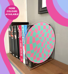 Wavy Checkerboard Acrylic Bookend Home Decor