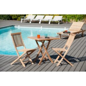 FUN - Garden table for 2 people, square folding 70x70cm in teak wood FUN - Garden table for 2 people, square folding 70x70cm in teak wood
