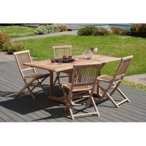 FUN - Garden table for 4/6 people - rectangular, extendable 120/180 x 90 cm in teak wood FUN - Garden table for 4/6 people - rectangular, extendable 120/180 x 90 cm in teak wood