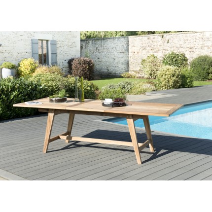 FUN - Garden table for 8/10 people - rectangular, extendable, 180/240x100x75 cm, in teak wood FUN - Garden table for 8/10 people - rectangular, extendable, 180/240x100x75 cm, in teak wood