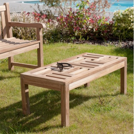 FUN - Rectangular garden coffee table 100x50cm in teak wood