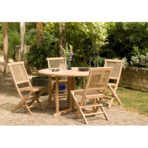 FUN - Round garden table for 4/5 people - with butterfly flaps in teak FUN - Round garden table for 4/5 people - with butterfly flaps in teak