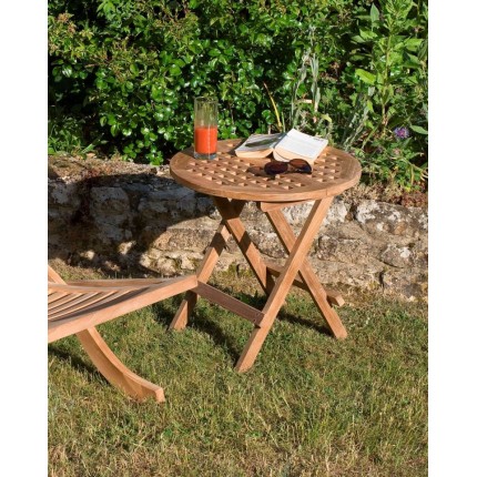 FUN - Round teak wood picnic table 50x50cm