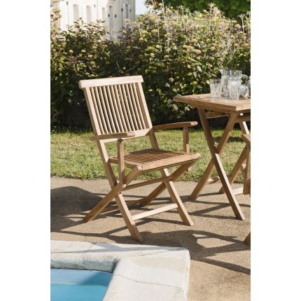 FUN - Set of 2 Java teak garden armchairs