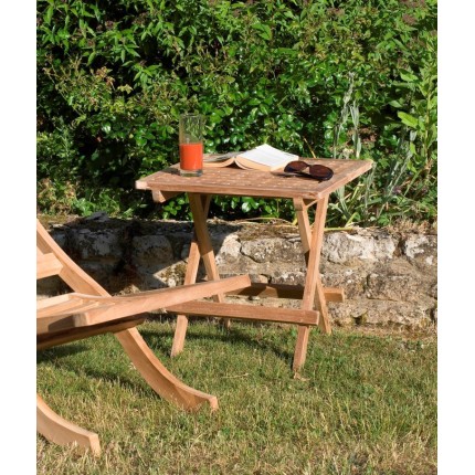 FUN - Square garden picnic table 50x50cm in teak