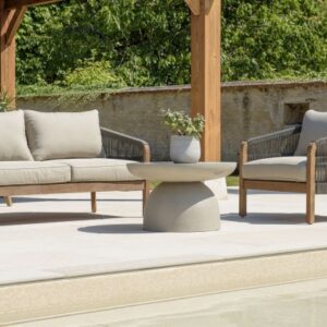 HECTOR - Round coffee table 70x70cm with concrete effect