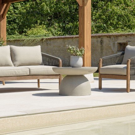 HECTOR - Round coffee table 70x70cm with concrete effect HECTOR - Round coffee table 70x70cm with concrete effect