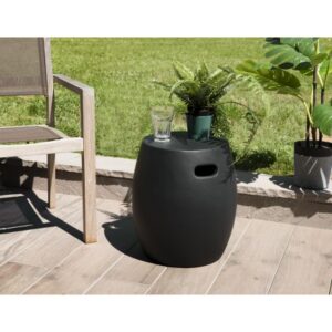 HECTOR - Round concrete garden side table 43x43 cm black