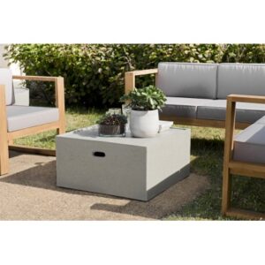 HECTOR - Square concrete garden coffee table 68x68 cm