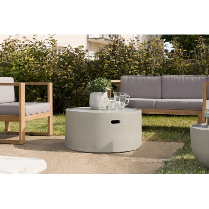 HECTOR - Table basse de jardin ronde 80x80 cm béton