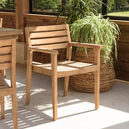 KALLY - Set of 2 teak garden armchairs KALLY - Set of 2 teak garden armchairs