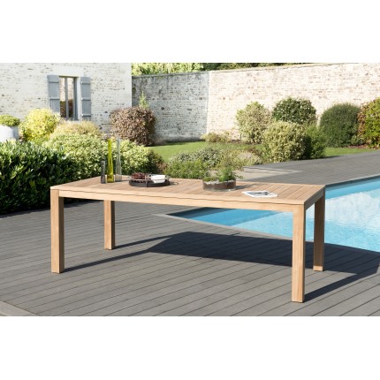 KIM - Garden table for 6/8 people - VIESTE 220 x 100 cm in teak wood