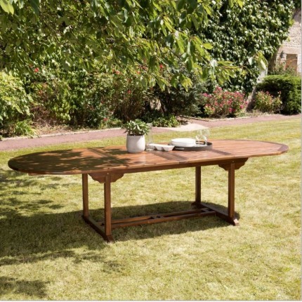 MAEVA - Double extension oval table 200/300*120 in oiled teak wood MAEVA - Double extension oval table 200/300*120 in oiled teak wood