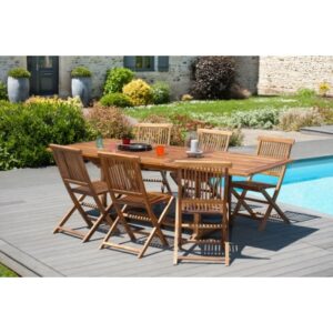 MAEVA - Garden table for 8/10 people - rectangular, extendable 180/240 x 100 cm in oiled teak wood