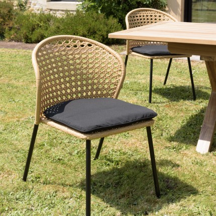 MALO - Set of 2 natural-coloured synthetic rattan chairs MALO - Set of 2 natural-coloured synthetic rattan chairs