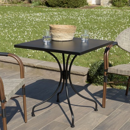 VIANNEY - Square garden table for 2 people, 70 x 70 cm
